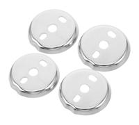 4 Pièces Support de Fixation Rond 2 Pouces en Acier Inoxydable | Plaque à Trois Trous, Rondelle à Base Ronde, Finition Argentée, pour Surfaces Murales et Porte-papier