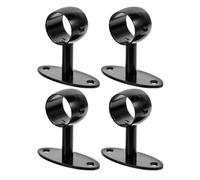 4 pièces Support de Main Courante Mural 33mm en Acier Inoxydable, escalier | Tube Rond, Finition Polie Noire, Fixation Sécurisée, pour Rampes Intérieures Résidentielles ou Commerciales