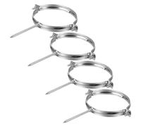 4 Pièces Support de Tuyauterie Réglable en Acier Inoxydable | Clip Rond Argenté, Installation sans Dommage, Gain de Place, pour Conduites D'eau et Plafonds Résidentiels