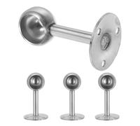 4 Pièces Support D'extrémité de Tringle de Placard | Bride à Montage Plafond, du Jeu, Finition Brossée Argenté, avec Ancrages et Vis