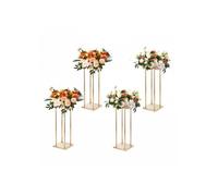 4 Pièces Support Fleurs Mariage 60 cm, Porte-fleurs Métal Doré, Centre Table, pour Réception Décoration Fête