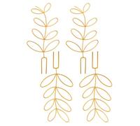4 Pièces Support Métallique Forme Feuille 12 Pouces Or | Cadre en Métal Épais Finition Mate, Design Maillé Antidérapant, pour Philodendrons et Petites Plantes en Pot