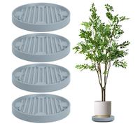 4 Pièces Support Plante, Plateau à roulettes pour plantes, Chariot pour plante Extérieur Intérieur