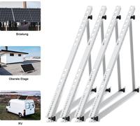 4 pièces Support PV 118 cm Support pour centrale électrique de balcon Panneau solaire Module solaire Support photovoltaïque Module PV 46 pouces réglable Angle 0-90 degrés