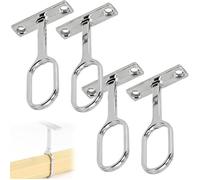 4 Pièces Support Tringle Penderie Métal, Barre Dressing Pour Rideau Et Penderie, Support Montage Mural Ou Plafond Pour