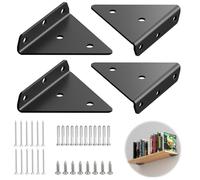 4 Pièces Supports d'étagère Flottants,Equerre Etagere Murale Métal, Supports Muraux en Métal Robuste,Triangulaire,Support Etagere Invisible pour Etagères,Charge maximale : 65 kg