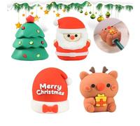 4 Pièces Taille-crayons de Noël, Petits Taille-crayons à motif mignon manuels de Noël pour enfants pour École Maison Bureau Papeterie Fournitures Charges de sac de fête de Noël