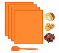 4 Pièces Tapis à Gâteau Roulé Suisse, 30 x 25 cm Silicone Plaque Génoises