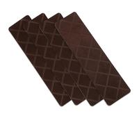4 Pièces Tapis D’escalier Antidérapants pour Animaux, Polyester | Dos Antiglisse, Découpe Facile, Forme Délicate, Usage Intérieur Maison Déco, Couleur Café