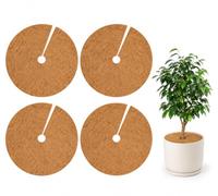 4 Pièces Tapis de Coco, 40 cm Protection Hivernale Plantes en Fibre de Coco | Paillage Naturel pour Pots de Fleurs Arbustes et Arbres