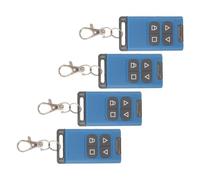 4 Pièces Télécommande de Portail 433 Mhz à 4 Boutons, Clone Rapide | Mémoire Étendue, Compatibilité Multi-bandes, Plastique et Métal, Bleu, pour Portes de Garage et Portails