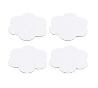 4 pièces Toile à Peindre Fleurie 15x15x0,2cm, Coton Blanc pour acrylique | Bords Arrondis, Format Compact, pour Débutants et Enseignants, Projets Scolaires, Déco Maison