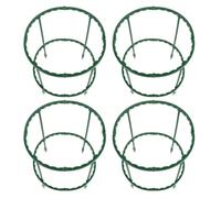 4 pièces Tuteur pour Orchidées Vert, Support Rond Réglable 25x19x1cm | Plastique à Texture Mate, Structure Ajourée à Double Anneau, pour Tiges D’Orchidées en Pot