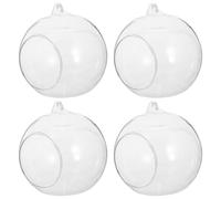 4 Pièces Vase Boule en Verre Suspendu 100mm, Borosilicate Léger