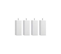 4 pieds carrés bois blanc 15 cm