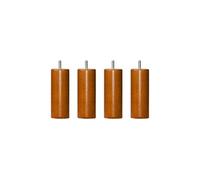 4 pieds cylindriques bois merisier 20 cm