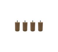 4 pieds cylindriques bois naturel 10 cm