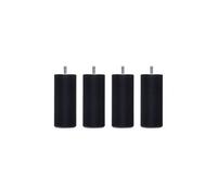 4 pieds cylindriques bois noir 25 cm