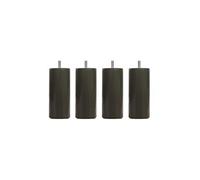 4 pieds cylindriques bois taupe 25 cm