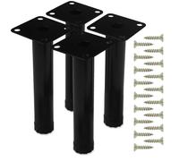 4 Pieds de Meuble Réglables 15cm Hauteur - Support Acier, pour Table Basse et Armoire