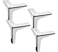 4 pieds de meuble VICTOR Hauteur 130 mm Chrome poli Pieds de vitrine Pieds d'angle Pieds de socle Pieds de canapé de SOTECH