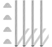 vidaXL Pieds de table 4x Chrome à hauteur réglable 1100 mm pour plans de travail et bureaux