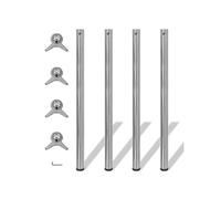 vidaXL 4 Pieds de Remplacement de Table Nickel Brossé à Hauteur réglable 1100 mm