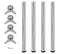 vidaXL 4 pieds de table réglables en hauteur 710 mm chromé