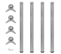 vidaXL Pieds de table réglables 870 mm - Lot de 4 - Nickel brossé