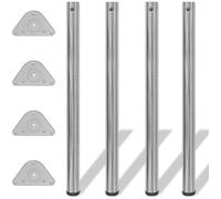 vidaXL Pieds de remplacement pour table réglables 870 mm Nickel brossé - Lot de 4