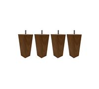 4 pieds fuseau tronqué bois merisier 15 cm