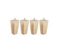 4 pieds fuseau tronqué bois naturel 15 cm