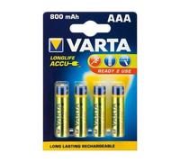 Varta Piles AAA rechargeables NiMH 56703 1,2 V 800 mAh Lot de 4 (Import Allemagne)