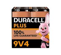 4 Piles Alcalines 9V / 6LR61 Duracell Plus