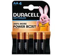 4 Piles Alcalines AA / LR6 Duracell Optimum