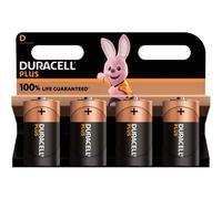 4 Piles Alcalines D / LR20 Duracell Plus
