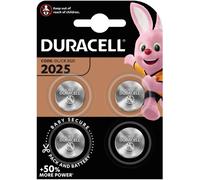 4 Piles CR2025 Duracell Bouton Lithium 3V