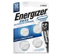 4 Piles CR2032 Energizer Bouton Ultimate Lithium 3V