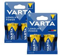 4 piles R-20 R20 D 1,5 V alcalines Longlife Power Varta