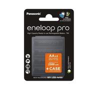 4 Piles Rechargeables AA / HR06 2500mAh Panasonic Eneloop Pro + Boite Stockage BK-3HCDEC