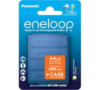 4 Piles Rechargeables AA / HR6 2000mAh Panasonic Eneloop + Boite Stockage BK-3MCDEC