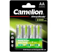 4 Piles Rechargeables AA / HR6 2300mAh Camelion Always Ready