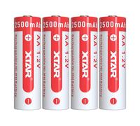 4 Piles Rechargeables AA / HR6 NiMH 1.2V 2500mAh Xtar