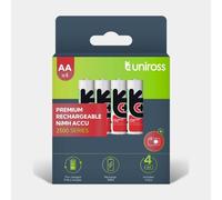 4 Piles Rechargeables AA / LR6 2500mAh Uniross Premium Accu