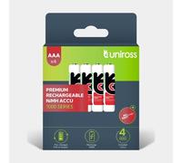 4 Piles Rechargeables AAA / HR03 1000mAh Uniross Premium Accu