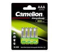 4 Piles Rechargeables AAA / HR03 800mAh Camelion Always Ready