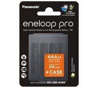 4 Piles Rechargeables AAA / HR03 930mAh Panasonic Eneloop Pro + Boite Stockage BK-4HCDEC