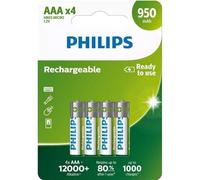 4 Piles Rechargeables AAA / HR03 950mAh Philips