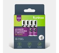4 Piles Rechargeables USB-C AAA / HR03 Uniross Advanced Li-Ion 1,5V Accu