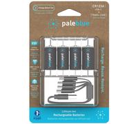 4 Piles Rechargeables USB-C CR123A 860mAh PaleBlue Lithium Ion 3V